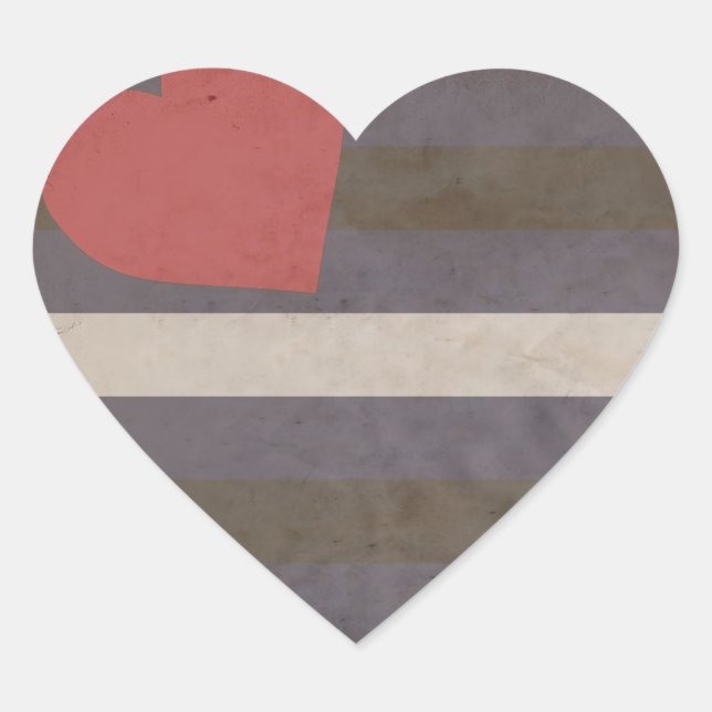 LEATHER PRIDE VINTAGE DESIGN HEART STICKER (Front)