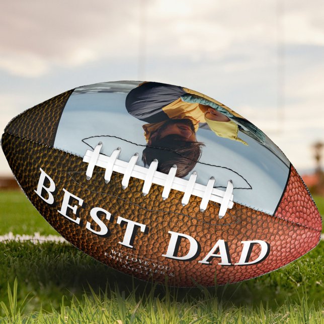 Leather Print Best Dad Father`s Day Photo Football (Creator Uploaded)