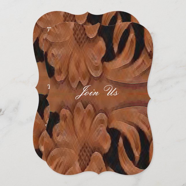 Leather Print  Country Western Wedding Template (Front/Back)