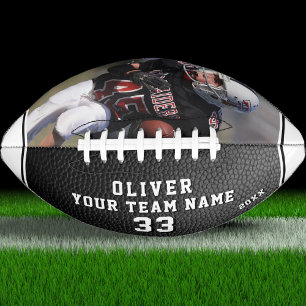 Leather Print Yellow Player Name Number Team Photo Football