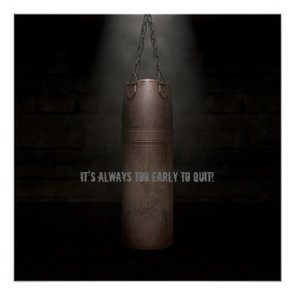 Leather Punching Bag - Motivational Poster