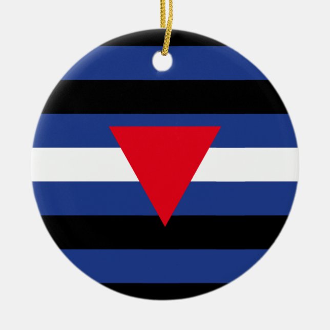 Leather Queer Pride Flag Ceramic Ornament (Front)