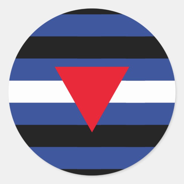 Leather Queer Pride Flag Classic Round Sticker (Front)