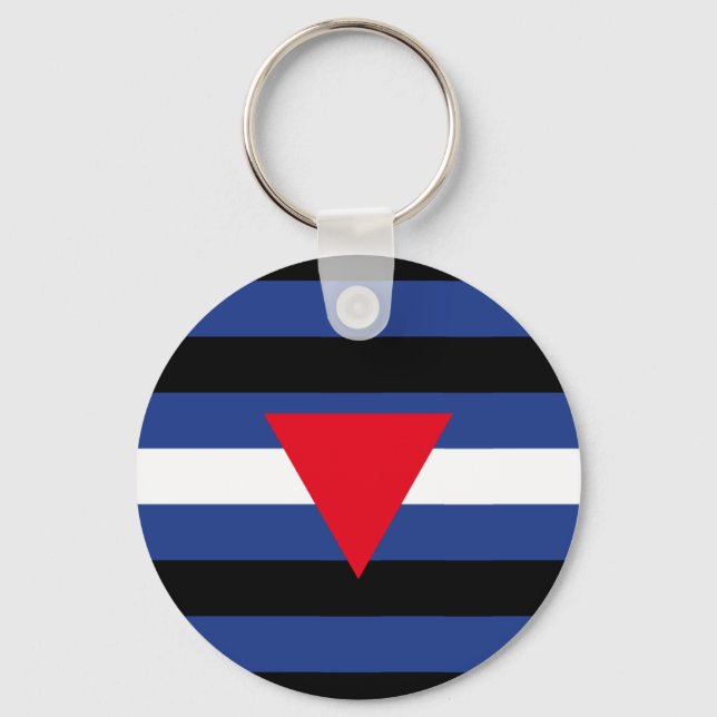Leather Queer Pride Flag Key Ring (Front)