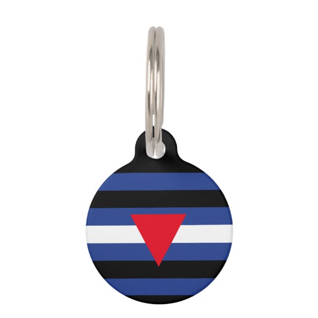 Leather Queer Pride Flag Pet Tag (Front)