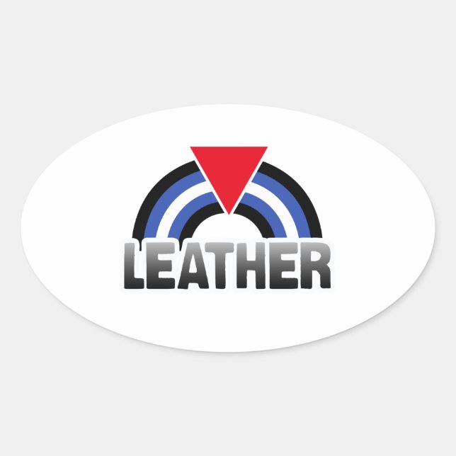 Leather Queer Pride Oval Sticker (Front)