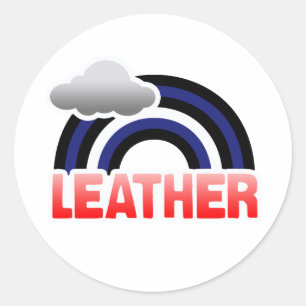 LEATHER RAINBOW CLASSIC ROUND STICKER
