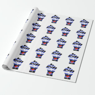 LEATHER RESIST FIST WRAPPING PAPER