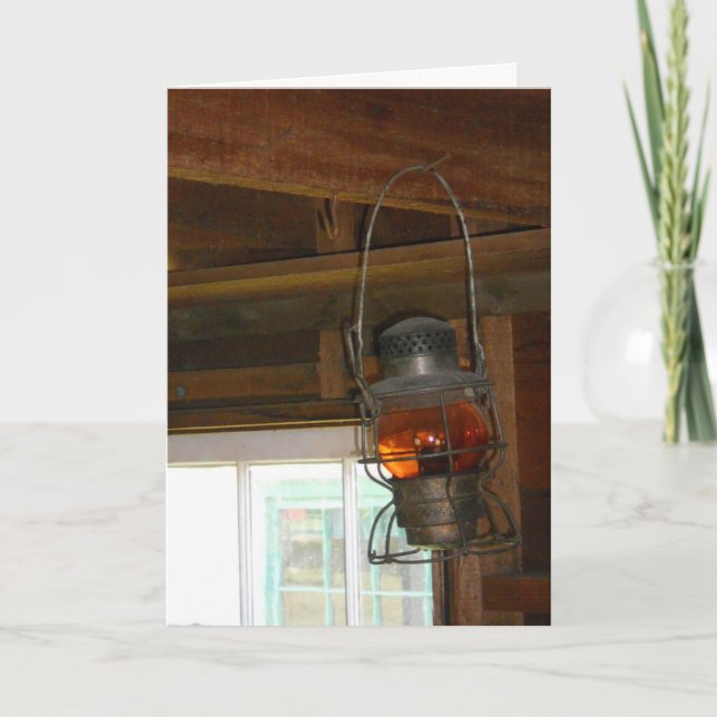 "Leather Shop Lantern" Get Well Card (Front)