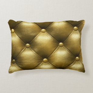 Leather Sofa Elegance: Luxurious Upholstery. Decorative Cushion