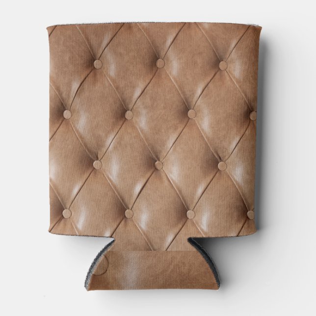 Leather Sofa: Textured Background Can Cooler (Front)