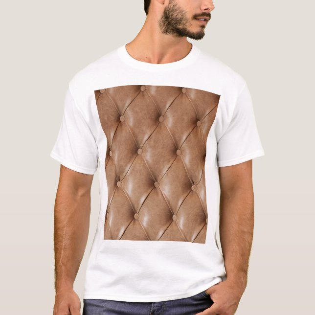 Leather Sofa: Textured Background T-Shirt (Front)