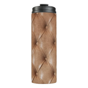 Leather Sofa: Textured Background Thermal Tumbler