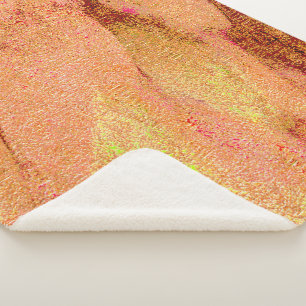 Leather style wrinkled with worn paint, salmon sherpa blanket