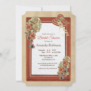Leather & Suede Texture Art Bridal Shower Invitation