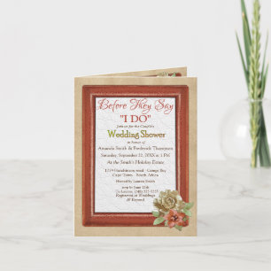 Leather & Suede Texture Art Couple Shower Invitation