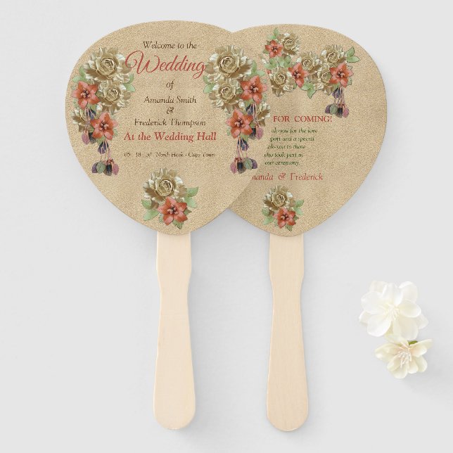 Leather & Suede Texture Art Hand Fans (Front and Back)