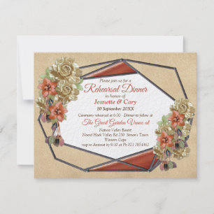 Leather & Suede Texture Art Rehearsal Dinner Invitation