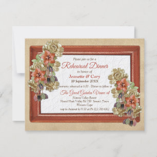 Leather & Suede Texture Art Rehearsal Dinner Invitation