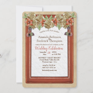 Leather & Suede Texture Art Wedding Invitation