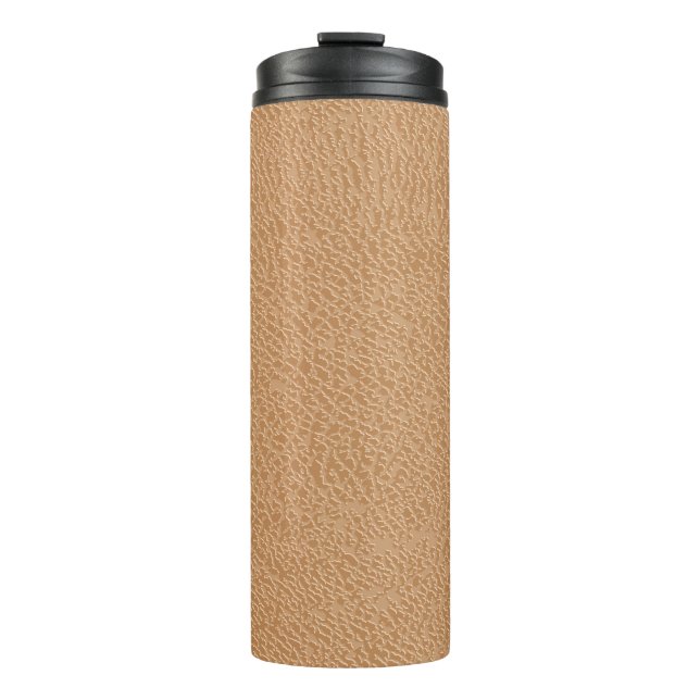 Leather texture background. Brown leather texture. Thermal Tumbler (Front)