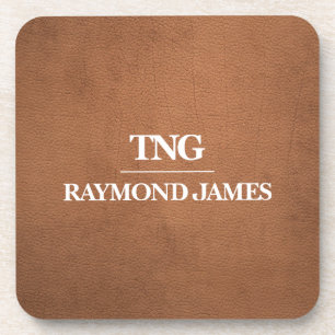 Leather Texture Branded Hard plastic coaster