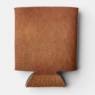 Leather Texture Closeup Detail Can Cooler