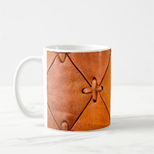 Leather texture. coffee mug