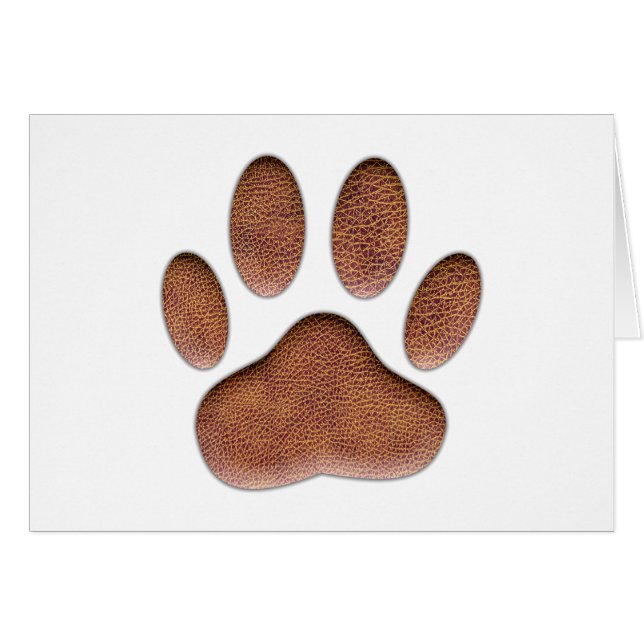 Leather Texture Dog Paw Print (Front Horizontal)