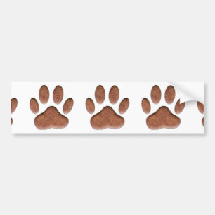 Leather Texture Dog Paw Print Bumper Sticker