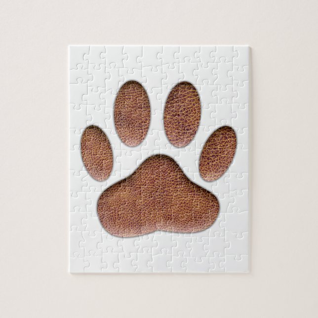 Leather Texture Dog Paw Print Jigsaw Puzzle (Vertical)