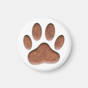 Leather Texture Dog Paw Print Magnet