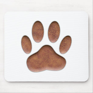 Leather Texture Dog Paw Print Mouse Pad