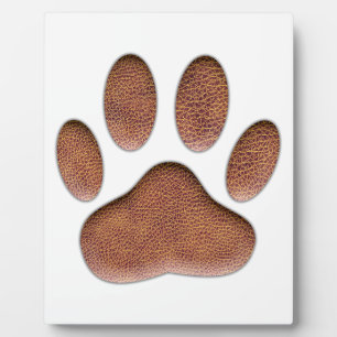 Leather Texture Dog Paw Print Plaque