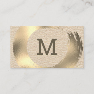 Leather Texture Gold Brushed Business Card