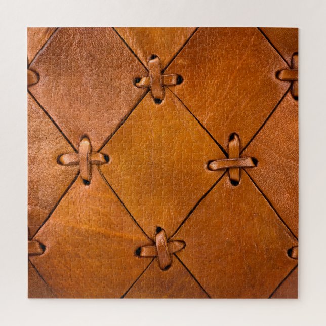Leather texture, natural selvage detail. jigsaw puzzle (Vertical)