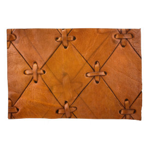 Leather texture, natural selvage detail. pillowcase