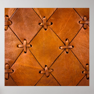 Leather texture, natural selvage detail. poster