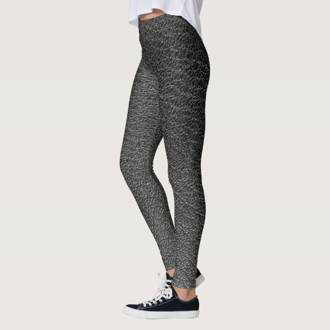 leather texture pattern leggings (Left)