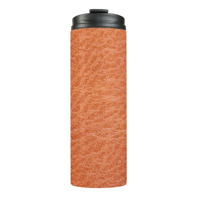 leather texture pattern thermal tumbler (Front)