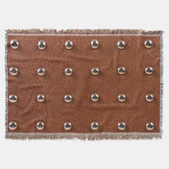 leather texture pattern throw blanket (Front)