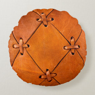 Leather texture. round cushion
