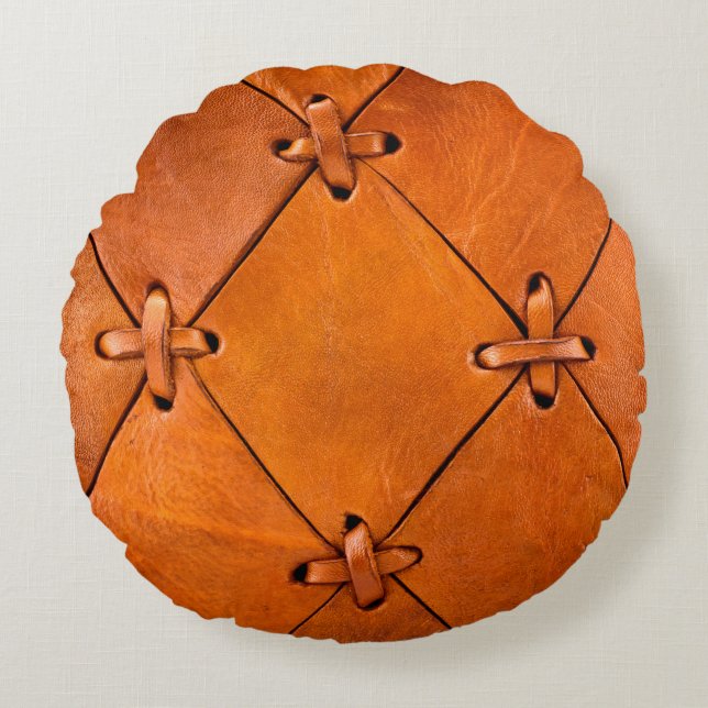 Leather texture. round cushion (Front)