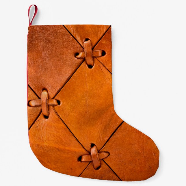 Leather texture. small christmas stocking (Front)