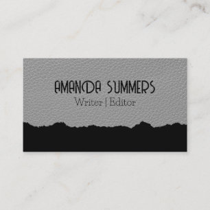 Leather Texture Torn Effect Business Card