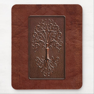 Leather Tree Design Mouse Pad