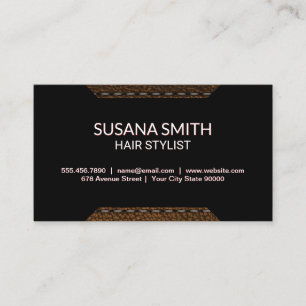 Leather Trim   Geometric Shapes Black Background Business Card