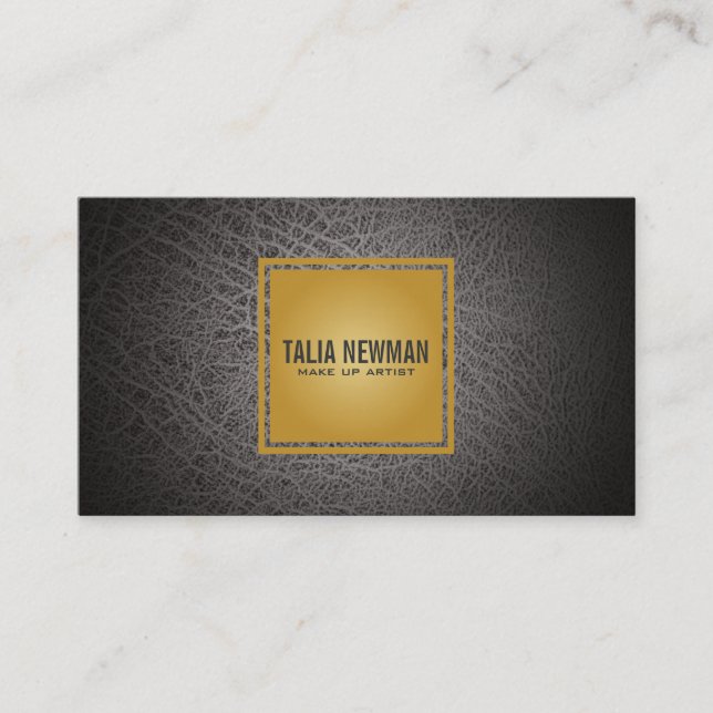 Leather Vignette Golden Backing Business Card (Front)