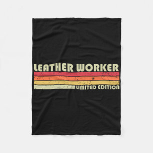 Leather Worker Funny Job Title Profession Birthday Fleece Blanket