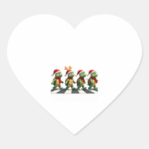 Leatherback Sea Turtle Crossing Road Xmas T-Shirt Heart Sticker